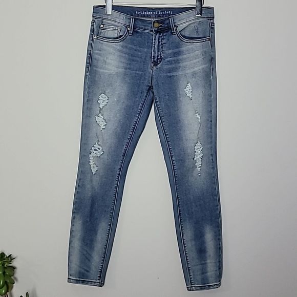 Articles Of Society Denim - Articles of Society skinny boyfried jean Sz 27 Distresed Mid Rise